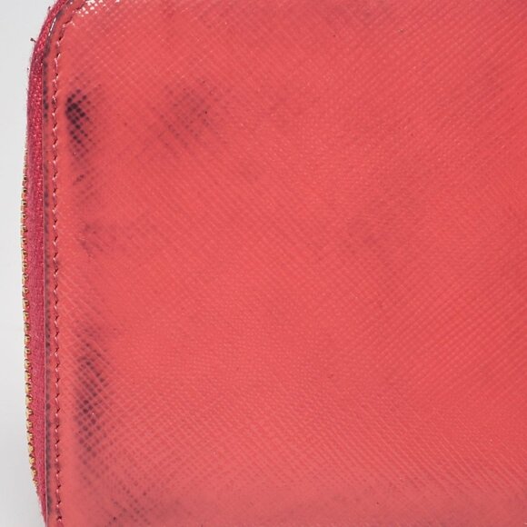 Prada Peonia Saffiano Vernice Leather Bow Zip Wallet 1M0506 - Picture 4 of 9